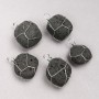 Lava Stone Pendant in a Silver-Woven Setting, Diameter 35×20 mm+
