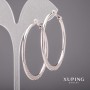 Earrings Xuping Hoops 3x55mm Rhodium