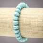 Elastic Turquoise Bracelet with Smooth Rondelle Beads, 9x7 mm diameter