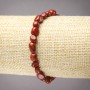 Elastic bracelet with natural red jasper, tumbled beads 8x6 mm