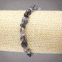 Elastic bracelet with natural iolite, tumbled finish, 8x6 mm beads