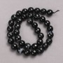 Beads on String - Black Agate Faceted Round Bead, 10mm diameter, 38cm length ±