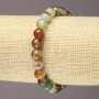 Elastic bracelet with Brazilian Agate, smooth bead, 8 mm diameter, length 18 cm+