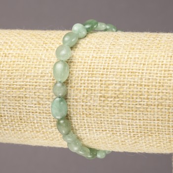 Elastic nephrite bracelet with natural stone, beads 8x6 mm+