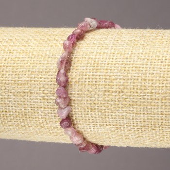 Elastic tourmaline bracelet with natural faceted beads, 5×7 mm diameter