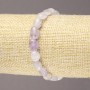 Elastic bracelet with natural amethyst, faceted, 8×10 mm diameter