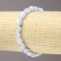 Elastic bracelet with faceted blue agate beads, bead diameter 10x8 mm+