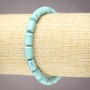 Elastic Turquoise Bracelet with Smooth Cylinders, Diameter 10×6 mm+