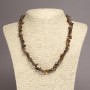 Natural Tiger's Eye Chip Necklace, 6–10 mm chips, 45 cm length +/- on an extension chain