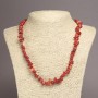 Natural coral stone chip necklace, bead diameter 6-8 mm, length 45 cm, on extender chain