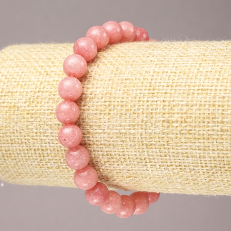 Elastic bracelet with natural Tourmaline, smooth bead, 8mm diameter+