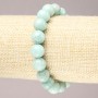 Elastic bracelet with natural amazonite stones, smooth beads, 10 mm diameter (±)