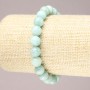 Elastic bracelet with natural amazonite, smooth bead, diameter 8(±)mm