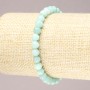 Elastic bracelet with natural amazonite beads, smooth round beads, diameter 6 mm (±)