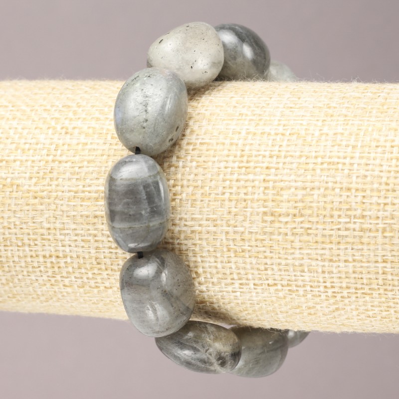 Elastic Labradorite Faceted Bracelet, 16x13 mm diameter+