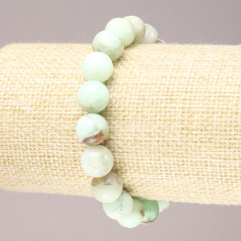 Larimar elastic bracelet with natural stones, smooth beads, 10mm diameter+