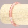 Elastic bracelet with natural chalcedony, smooth cylindrical beads, 10×6 mm diameter+