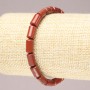 Elastic bracelet with natural stone Red Jasper, smooth cylinder, diameter 10x6mm+