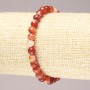 Elastic bracelet with natural orange agate, faceted bead, 6 mm diameter