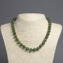 Natural Stone Necklace with Canadian Jadeite, Smooth Beads, 10mm Diameter ±, Length 45cm ±