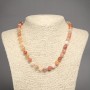 Orange agate natural-stone necklace – smooth beads, 8.5 mm diameter, 45 cm length