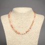 Orange Agate Necklace with Smooth Beads, 6.5 mm Diameter, 45 cm Length