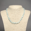 Natural Larimar necklace with tumbled beads, 9×7 mm diameter, 45 cm length
