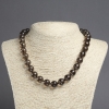Smoky Topaz Necklace - Natural Stone, Smooth Round Bead, 12 mm Diameter, 45 cm Length ±