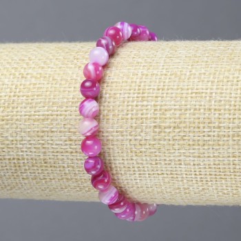 Elastic bracelet with Raspberry Agate, smooth bead, 6mm diameter+