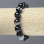 Elastic bracelet with natural agate stone, smooth bead, 12 mm diameter+
