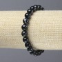 Elastic bracelet made of natural agate, smooth beads, 8 mm in diameter