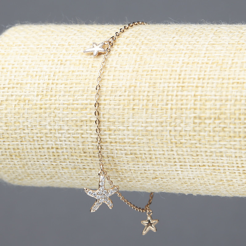 Xuping Bracelet 18K Gold Plating with White Crystals, Thickness 1.5 mm, Length 18–20 cm