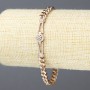 Xuping Bracelet 18K Gold Plating with White Crystals, thickness 5.5 mm, length 17-19 cm