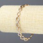 Bracelet Xuping 18K Gold Plating with White Crystals, 8 mm Thick, Length 18–20 cm