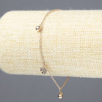 Xuping Bracelet 18K Gold Plating with White Crystals, thickness 1.5 mm, length 18-21 cm