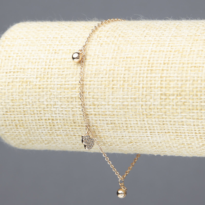 Xuping Bracelet 18K Gold Plating with White Crystals, thickness 1.5 mm, length 18-21 cm