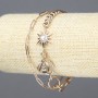Bracelet Xuping 18K Gold Plating with White Crystals, size S (max) -11mm + -, length 18-21 cm +