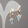 Xuping 18K Gold-Plated Earrings with White Crystals and Blue Crystals 34x12mm+