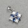 Xuping Rhodium-Plated Pendant with White Crystals and Blue Crystals 22x14mm +