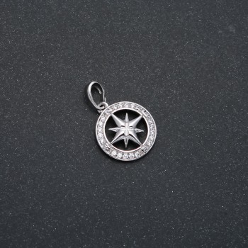 Pendant Xuping Rhodium with White Crystals 22x15mm +