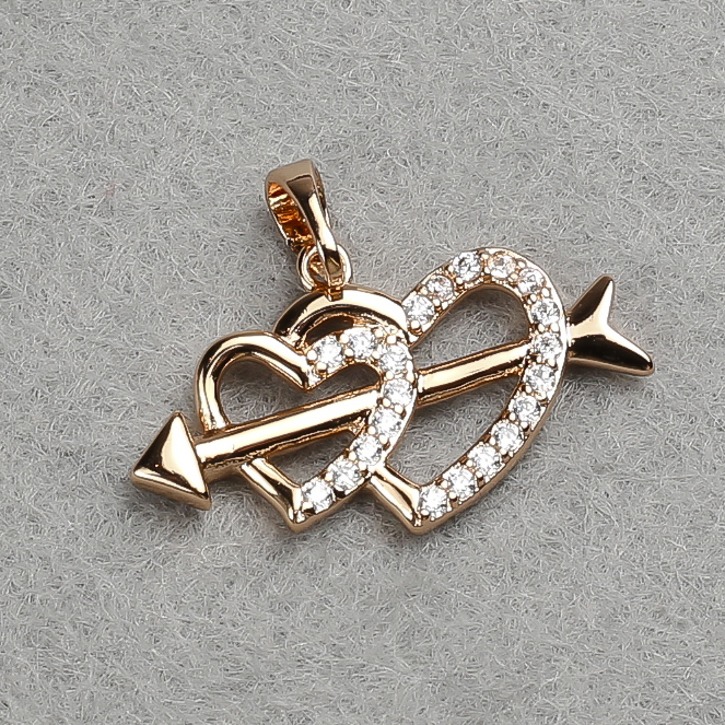 Xuping Pendant with 18K Gold Plating and White Crystals, 24x20mm +