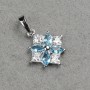 Pendant Xuping Rhodium with white crystals and blue crystals 22x14mm +