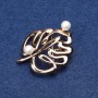 Xuping Brooch with 18K Gold Plating and Pearl Beads 34×26mm +