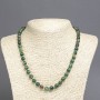 Necklace Green Jasper (named after) Faceted bead, 8 mm diameter, 45 cm long