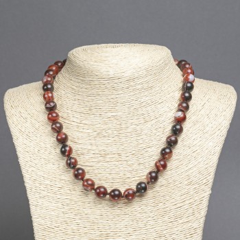 Brown Agate Beads - Smooth Bead, diameter 10 mm, length 45 cm