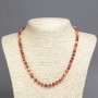 Orange Agate Necklace, Smooth Beads, 6 mm Diameter, 45 cm Length