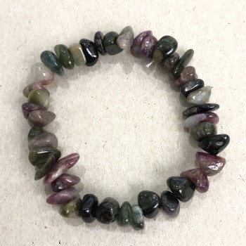 Natural Tourmaline Bracelet, 7mm chips, 18 cm circumference
