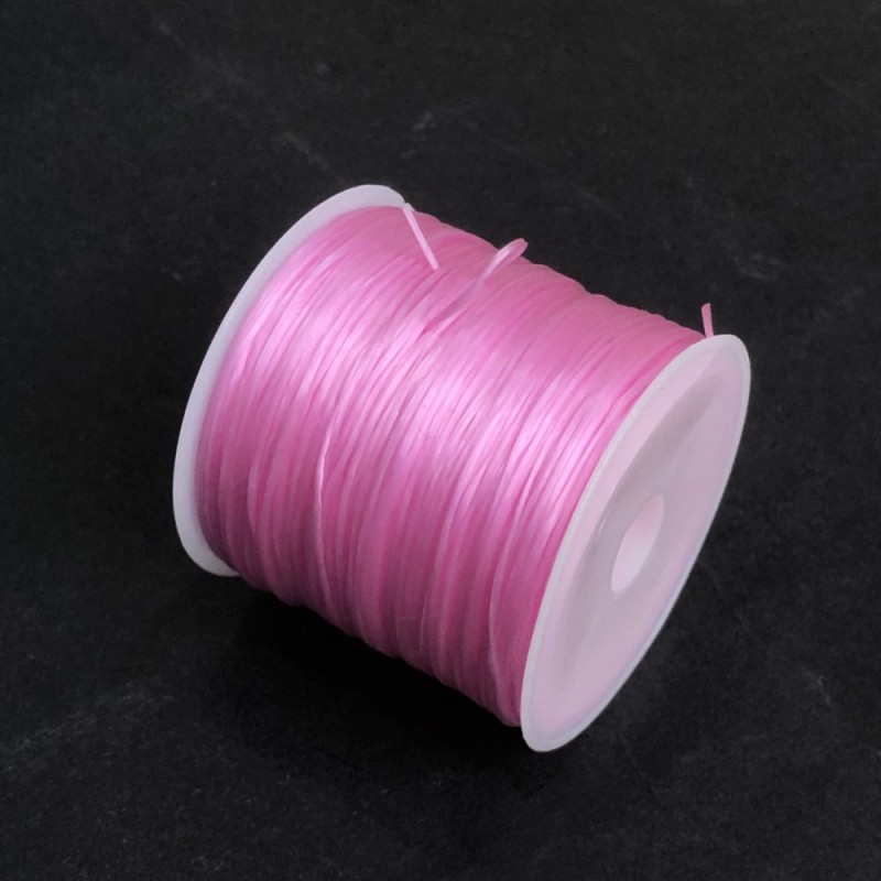 Pink craft elastic band reel, 30 m length +