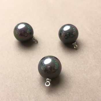 Mallorca Bead Pendant Gray Gasoline 12mm, 1pc