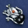Discount! Twig Brooch with Agate and Assorted Stones in Silver-Tone Metal 61x42mm +